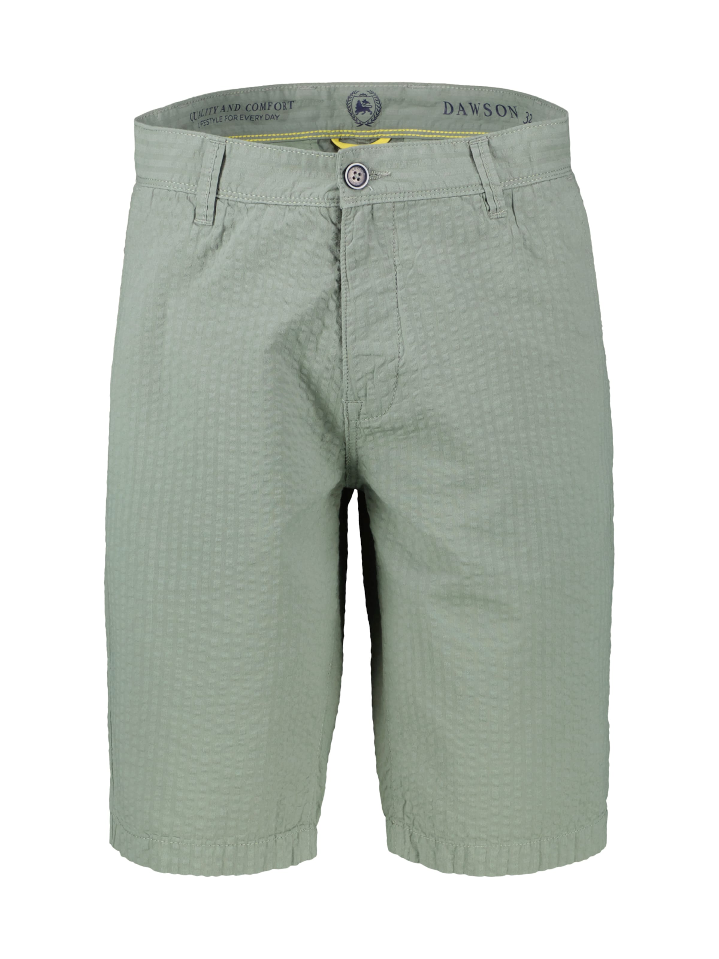 LERROS Chino-Shorts aus Baumwolle in leichter Seersucker-Qualität in Grün: Vorderseite