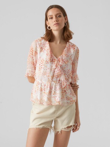 VERO MODA Blouse 'DORA KAYA' in Wit: voorkant