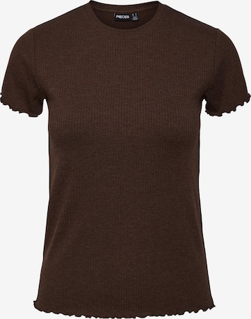 PIECES Shirt 'Nicca' in Bruin: voorkant