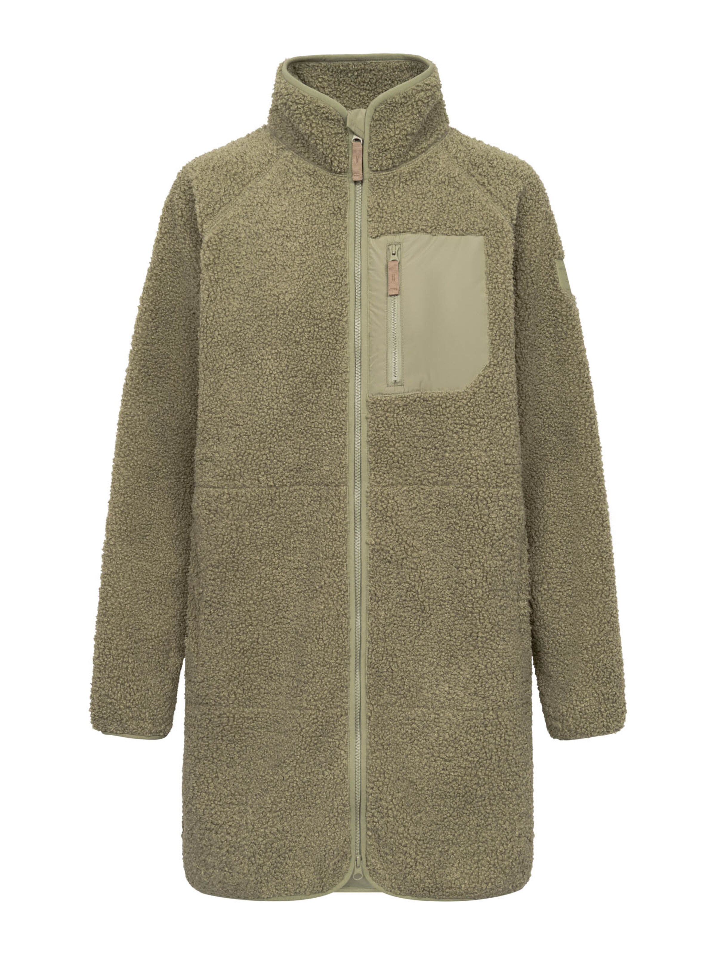 Derbe Fleece Jacket 'Kuschelby Long' in Green: front
