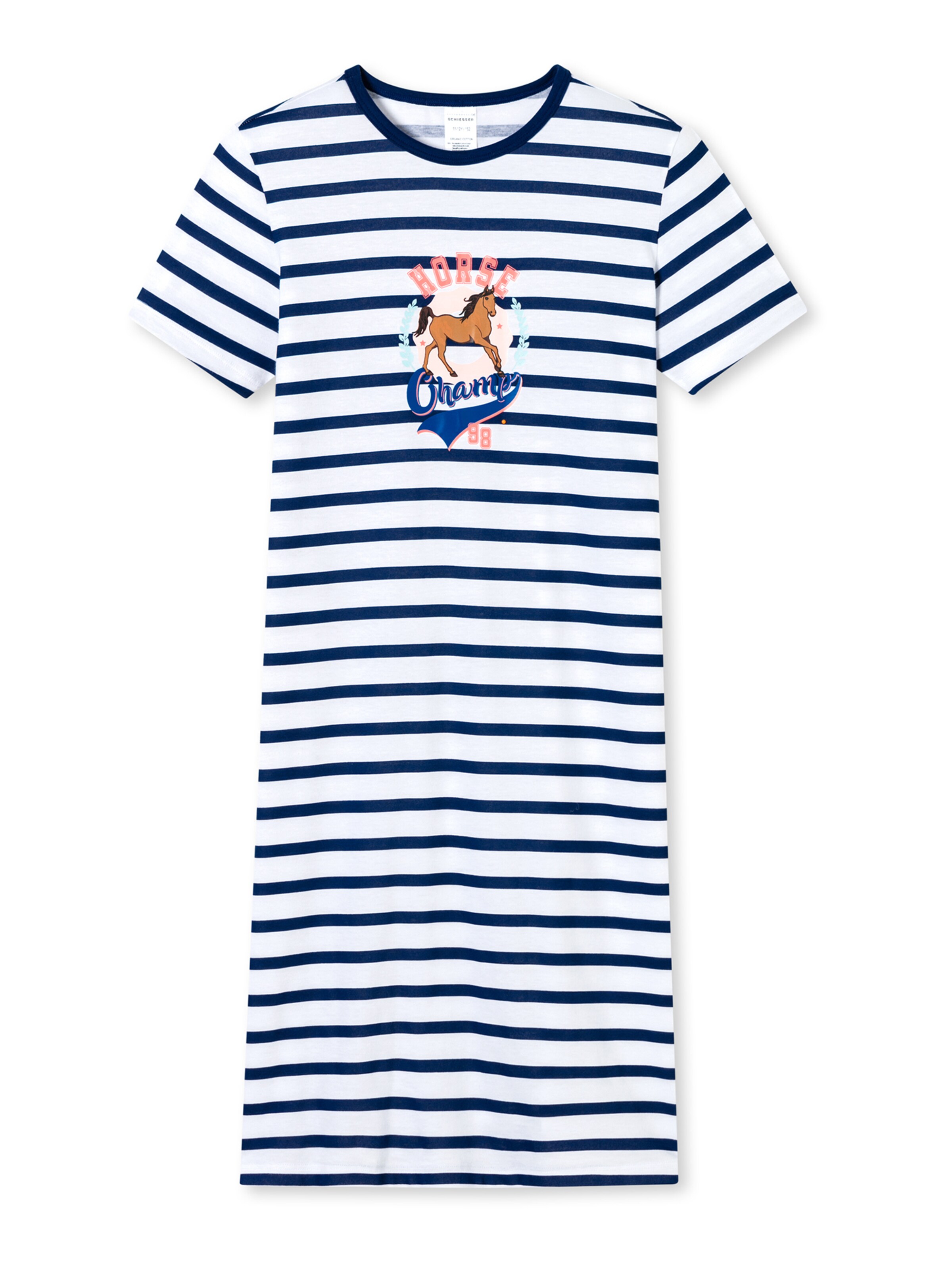 SCHIESSER Nachthemd ' Horse World ' in Weiß: Vorderseite