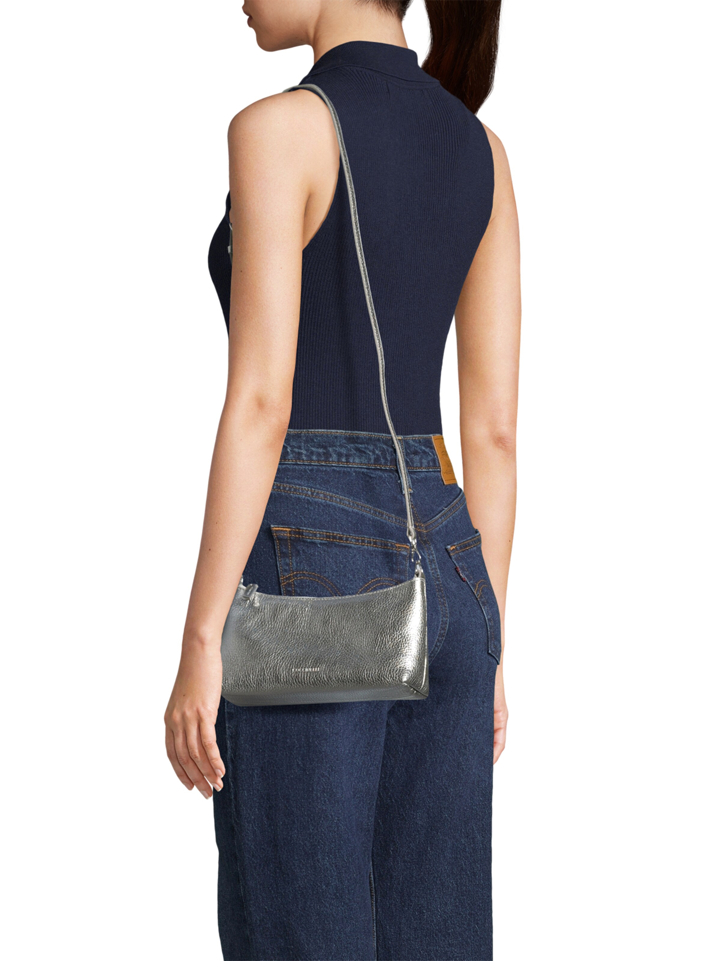 Sac à bandoulière 'Aura' Coccinelle en argent : devant