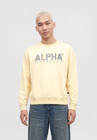 ALPHA INDUSTRIES Sweatshirt 'Stencil' in White: front