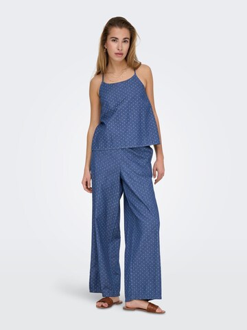 ONLY Wide leg Broek 'ONLNova' in Blauw