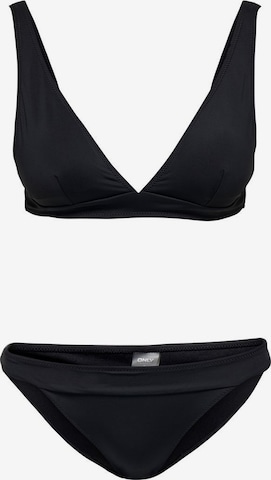 ONLY Triangle Bikini in Black: front