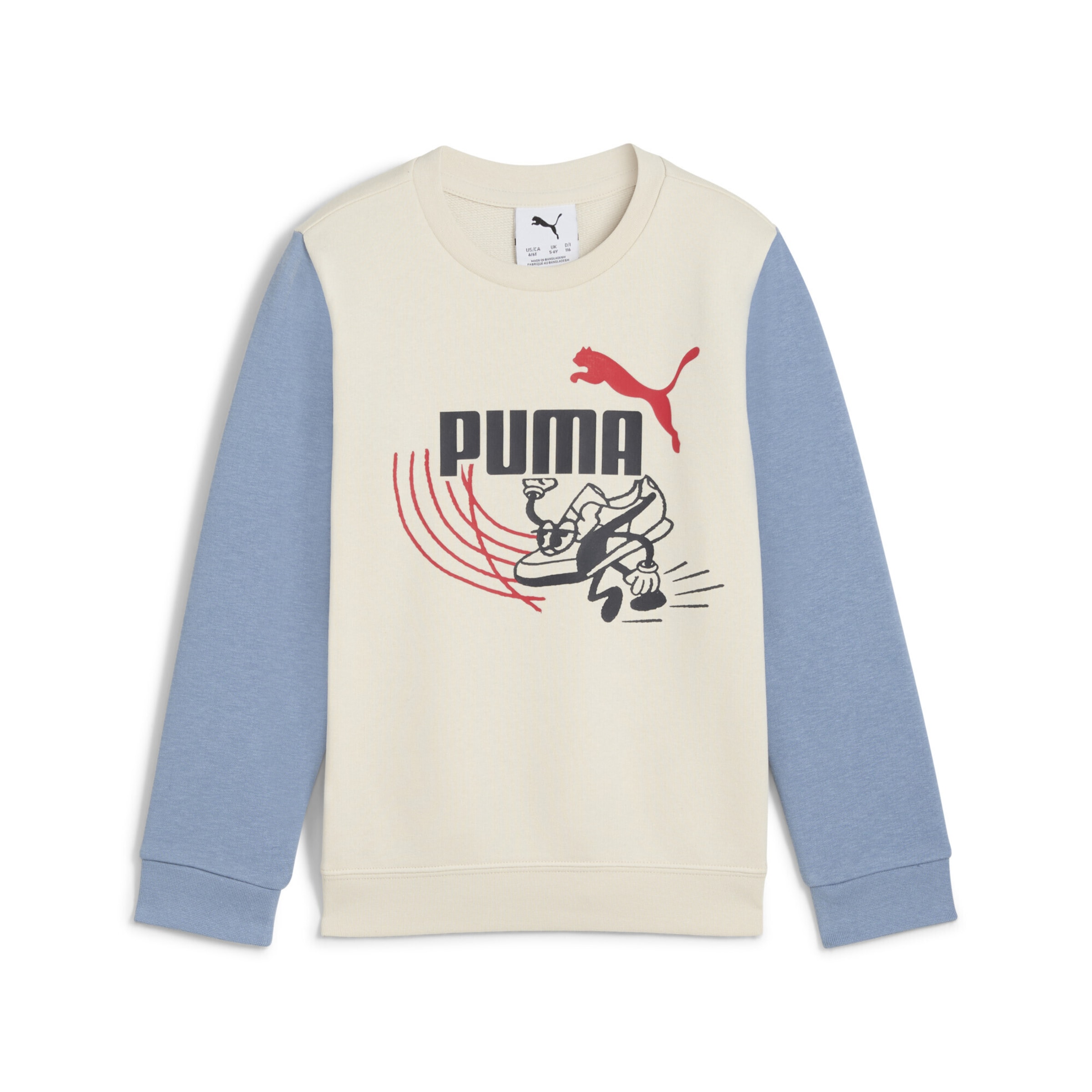 PUMA Sportief sweatshirt 'Little Runners' in Wit: voorkant