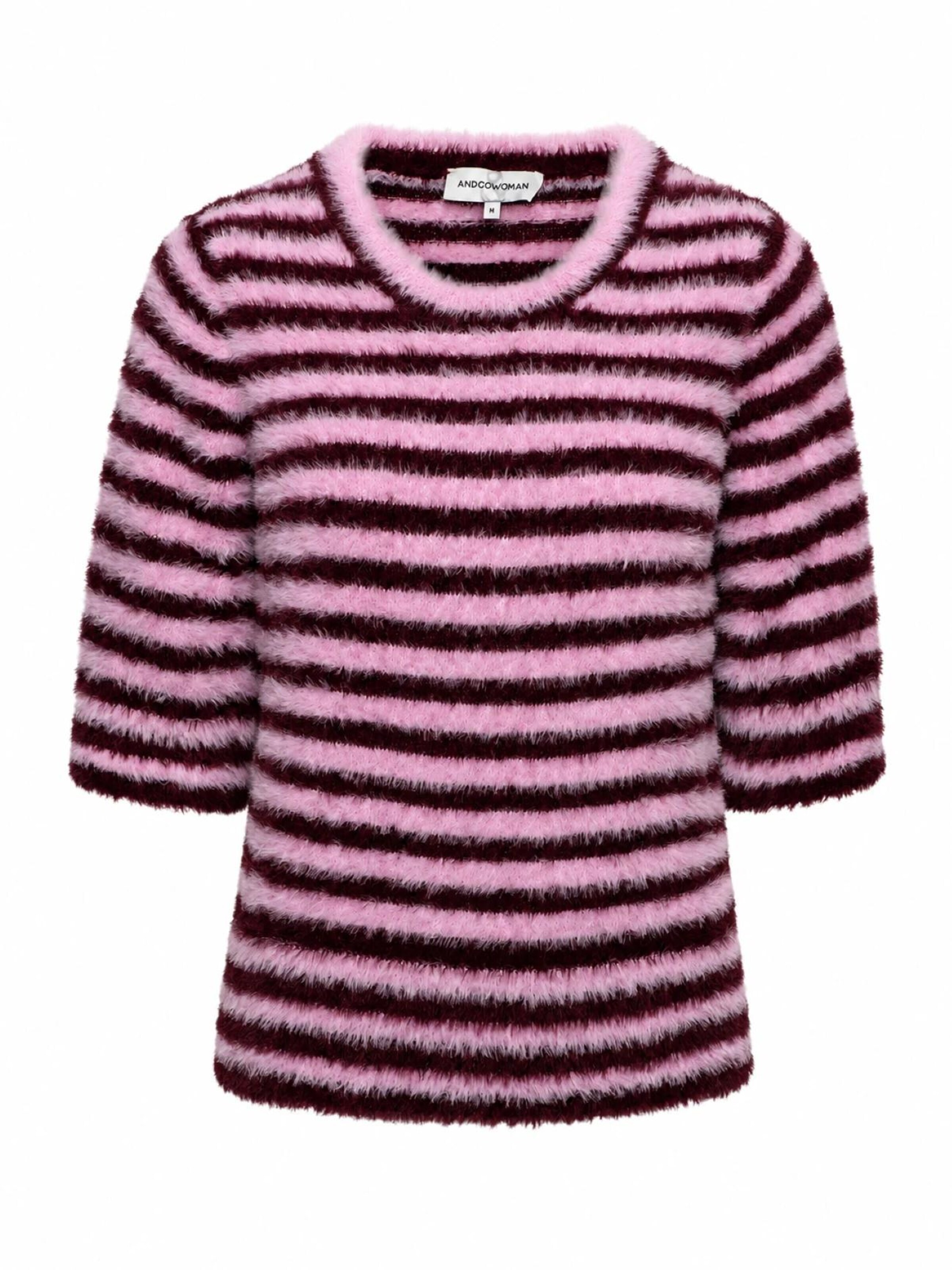 &co woman Knitted top '&Co woman Balen burgundy' in Red