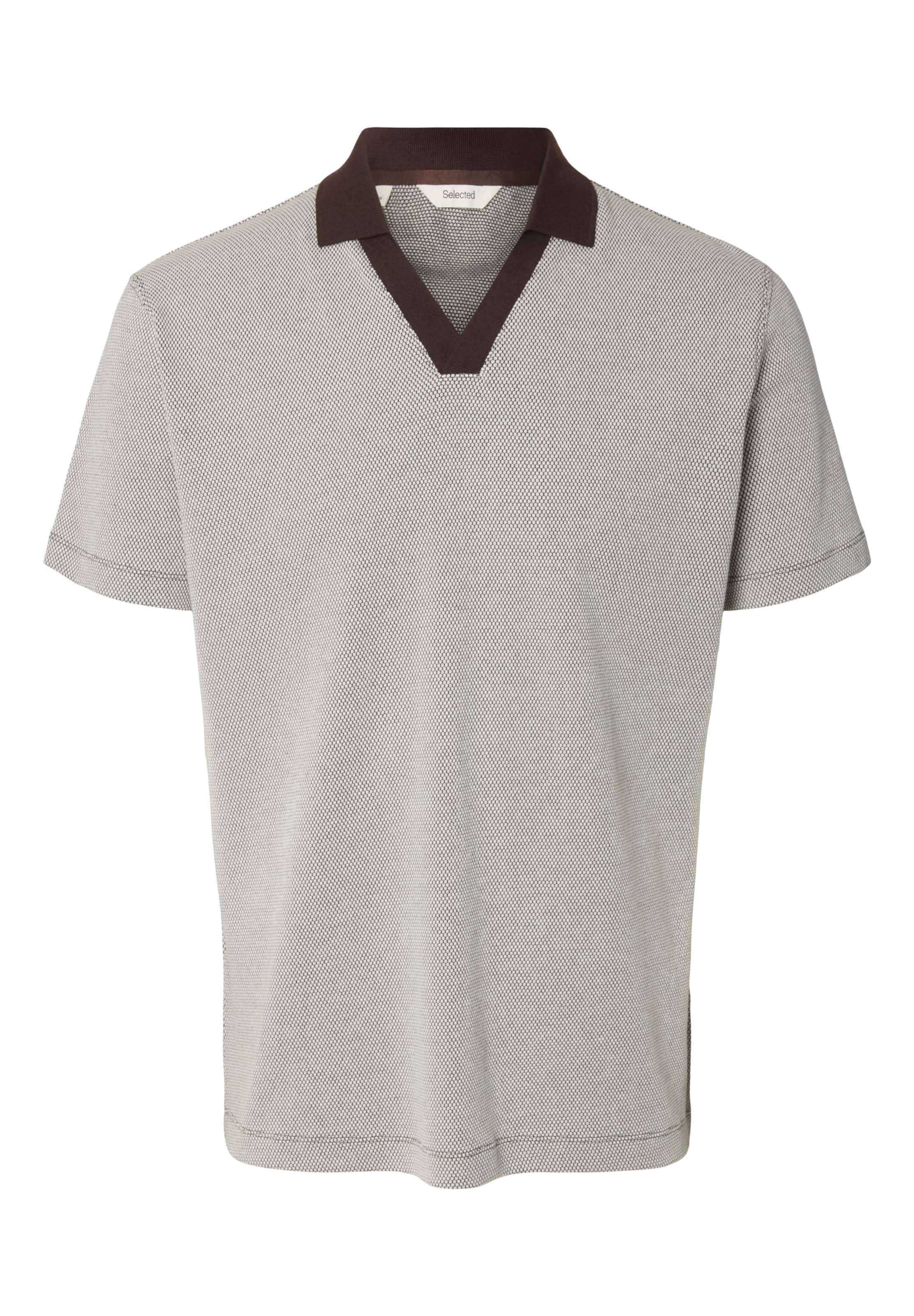 T-Shirt SELECTED en marron : devant