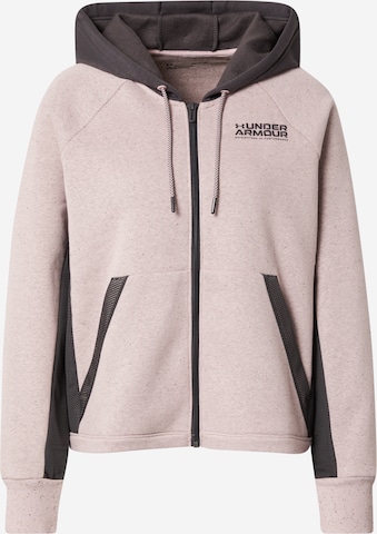 UNDER ARMOUR Athletic Zip-Up Hoodie in Pink: front