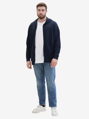 TOM TAILOR Men + Sweatjacke in Blau