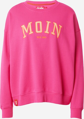 Sweat-shirt 'Moin' Derbe en rose : devant