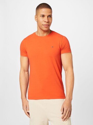 TOMMY HILFIGER Slim fit Koszulka w kolorze pomarańczowy: przód