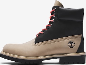 Bocanci cu șireturi de la TIMBERLAND pe maro: față