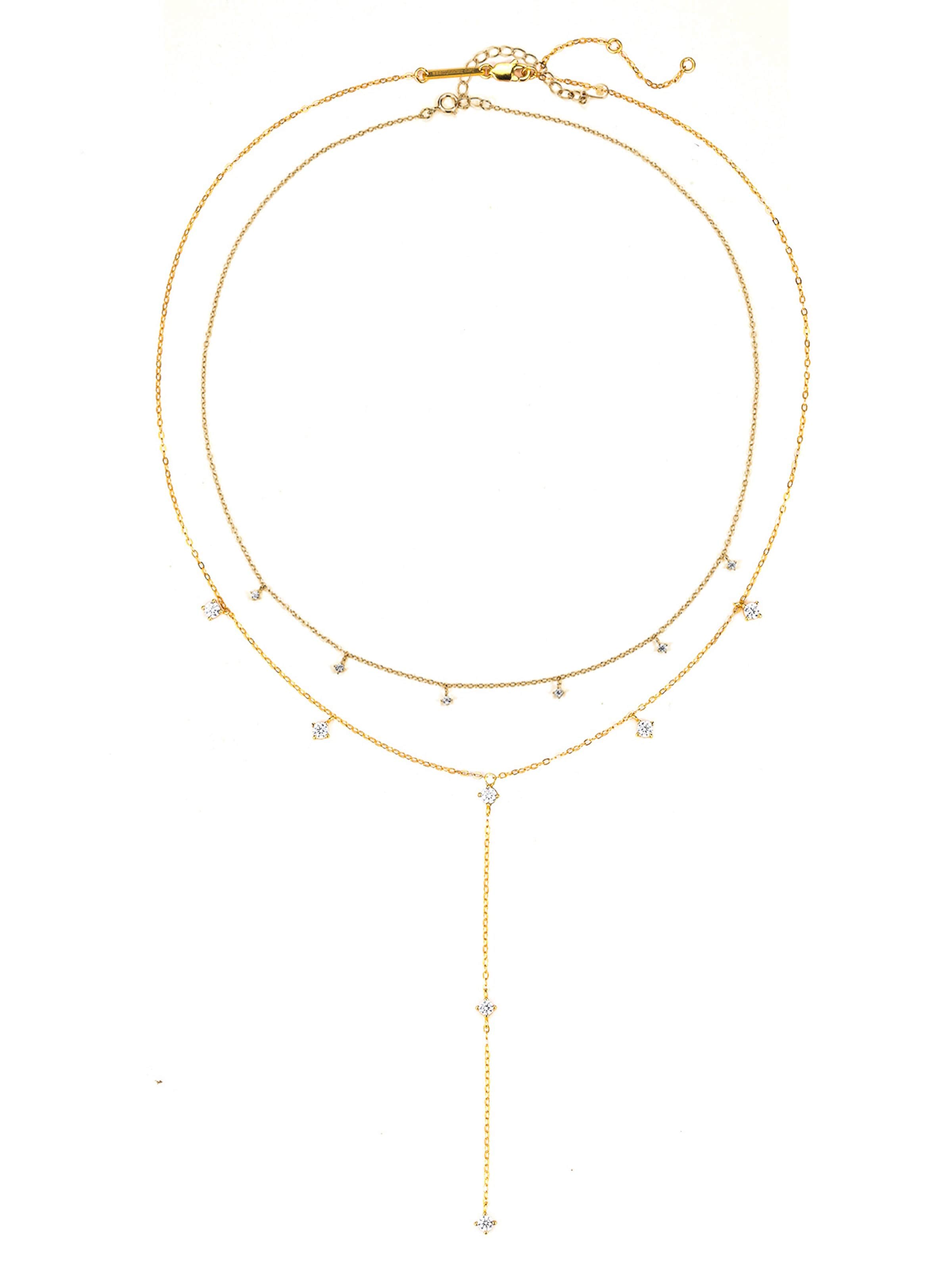 Hey Happiness Ketting 'Ellipse Duo' in Goud: voorkant