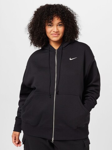 Nike Sportswear Sweatjacke in Schwarz: predná strana