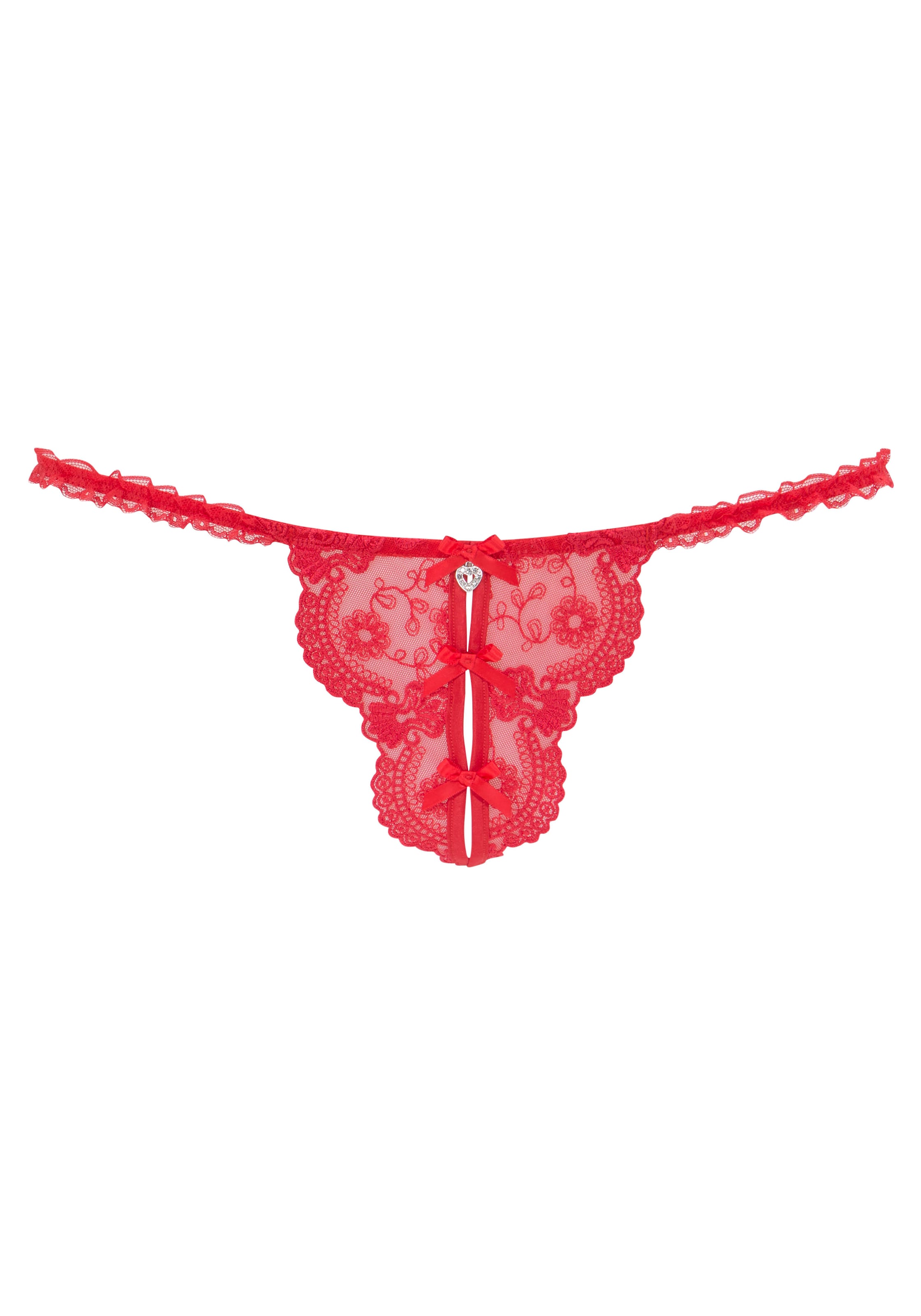 PETITE FLEUR GOLD String in Rood: voorkant