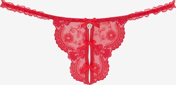 PETITE FLEUR GOLD Thong in Red: front