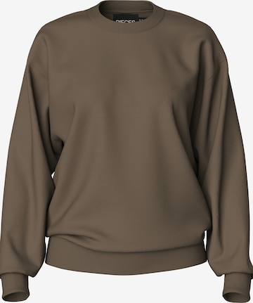 Sweat-shirt 'PCChilli' PIECES en marron : devant