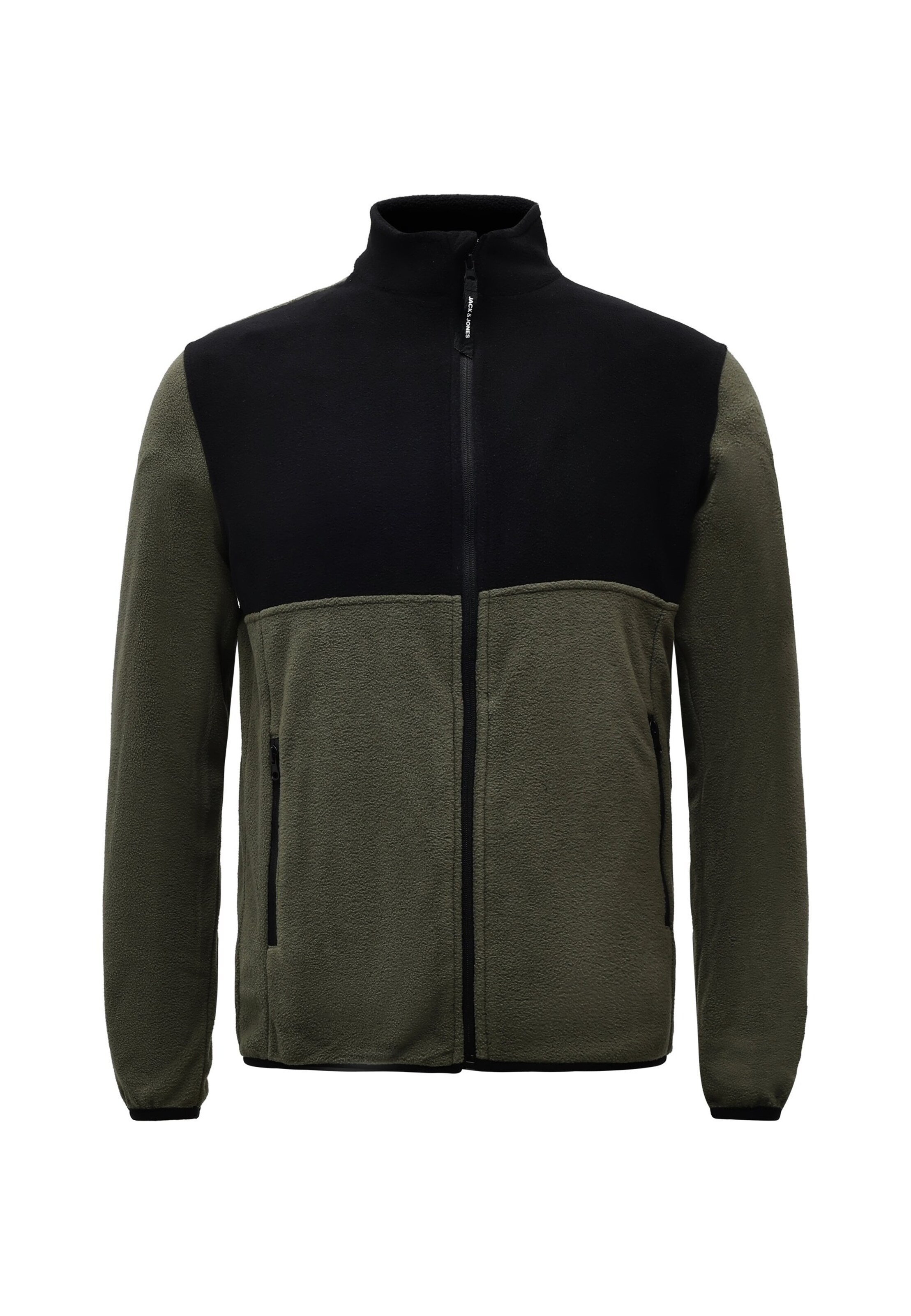 JACK & JONES Fleecejacke 'JWHFLAME' in Grün: Vorderseite