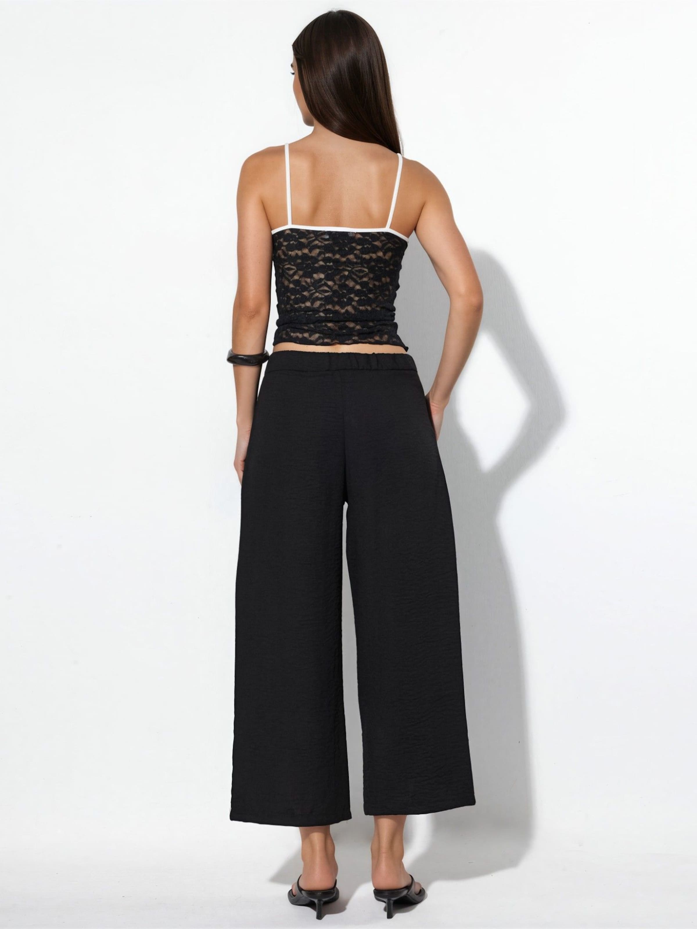 Wide Leg Pantalon à pince Busem en noir