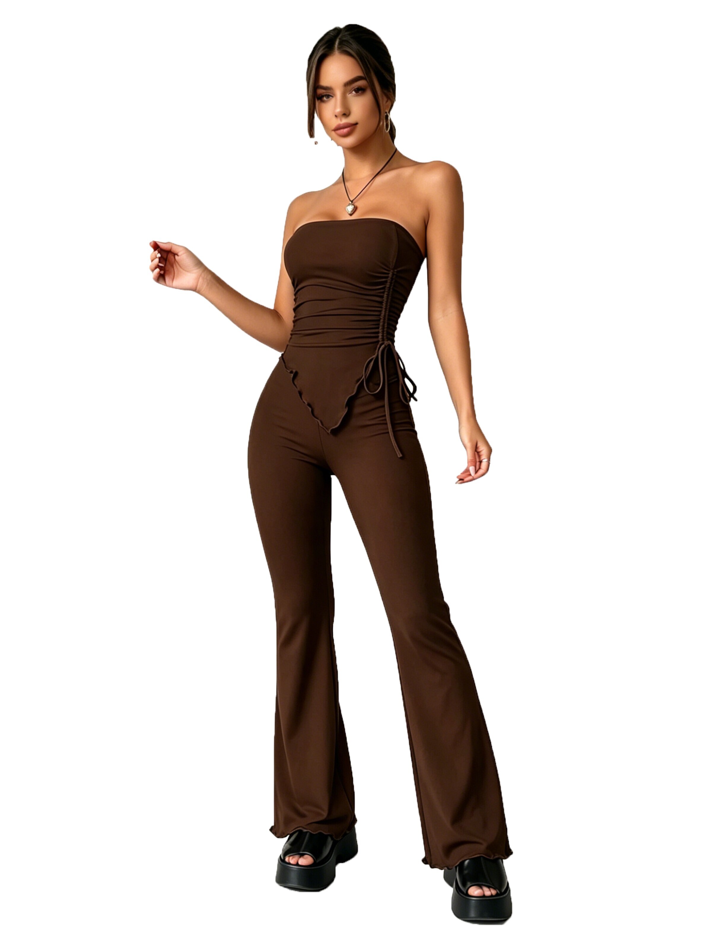 KoJooin Jumpsuit in Brown: front