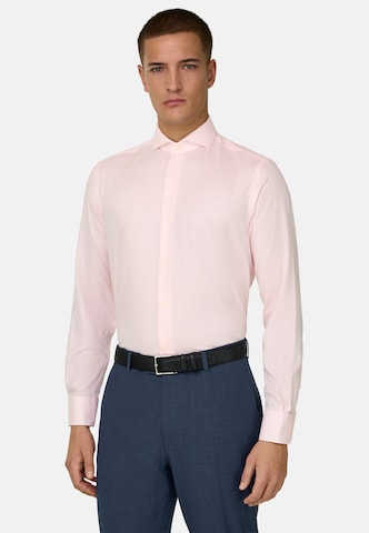 Coupe slim Chemise Boggi Milano en rose : devant