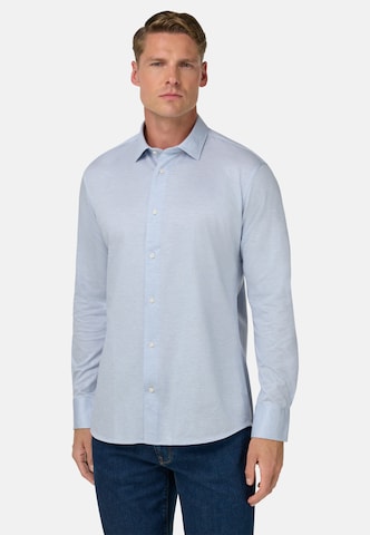 Coupe regular Chemise 'B Jersey' Boggi Milano en bleu : devant