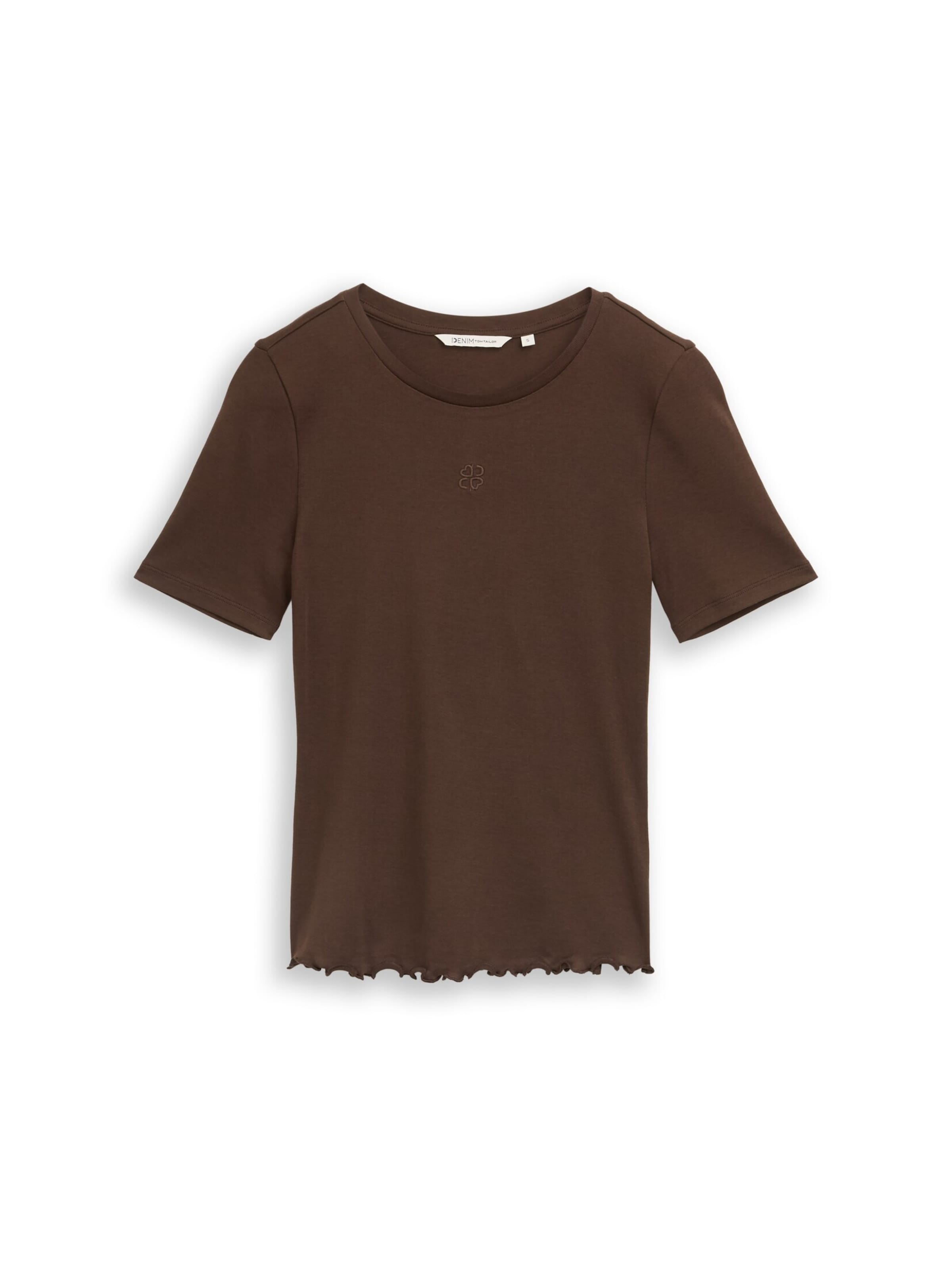 TOM TAILOR DENIM T-Shirt in Braun: Vorderseite