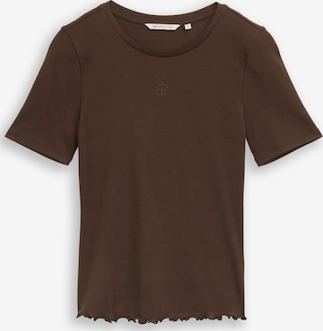 TOM TAILOR DENIM T-Shirt in Braun: Vorderseite