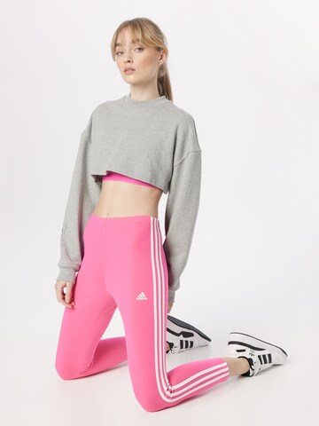 ADIDAS SPORTSWEAR Скинни Спортивные штаны 'Essentials 3-Stripes High-Waisted ' в Ярко-розовый