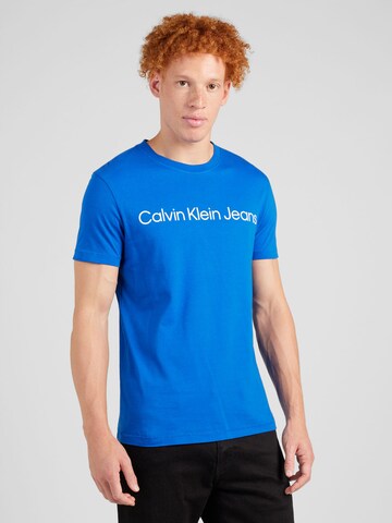 T-Shirt Calvin Klein Jeans en bleu : devant