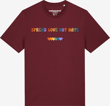 Watapparel Shirt 'Spread Love not Hate' in Red: front