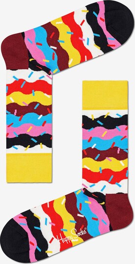 Happy Socks Socken in gelb / pink / schwarz, Produktansicht