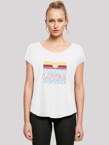 F4NT4STIC Shirt 'DC Comics Wonder Woman 84 Truth Love And Justice' in White: front