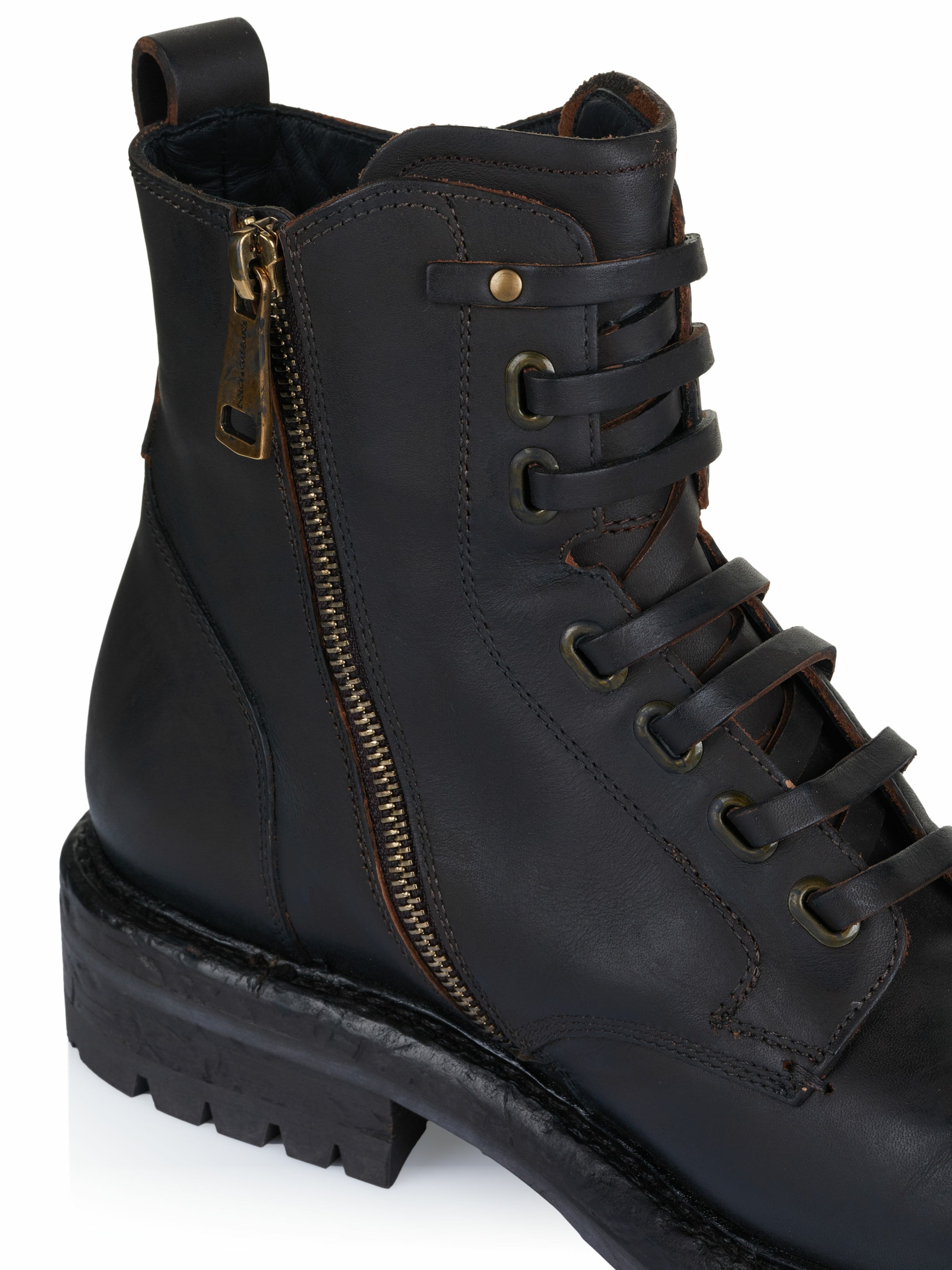 DOLCE & GABBANA Schnürstiefel in Braun