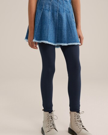 WE Fashion Skinny Leggings in Blue: front