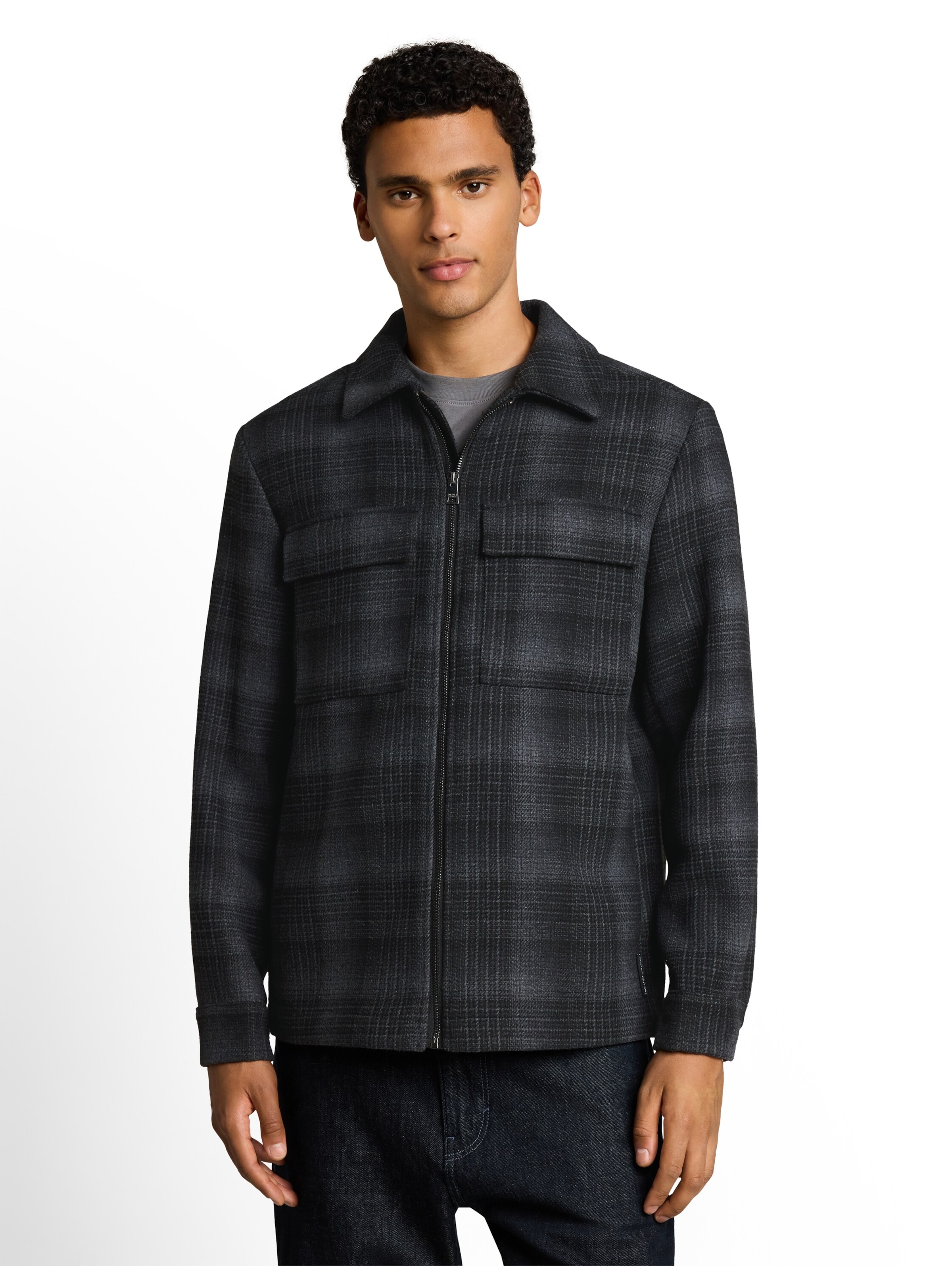 TOM TAILOR DENIM Jacke in Schwarz: Vorderseite