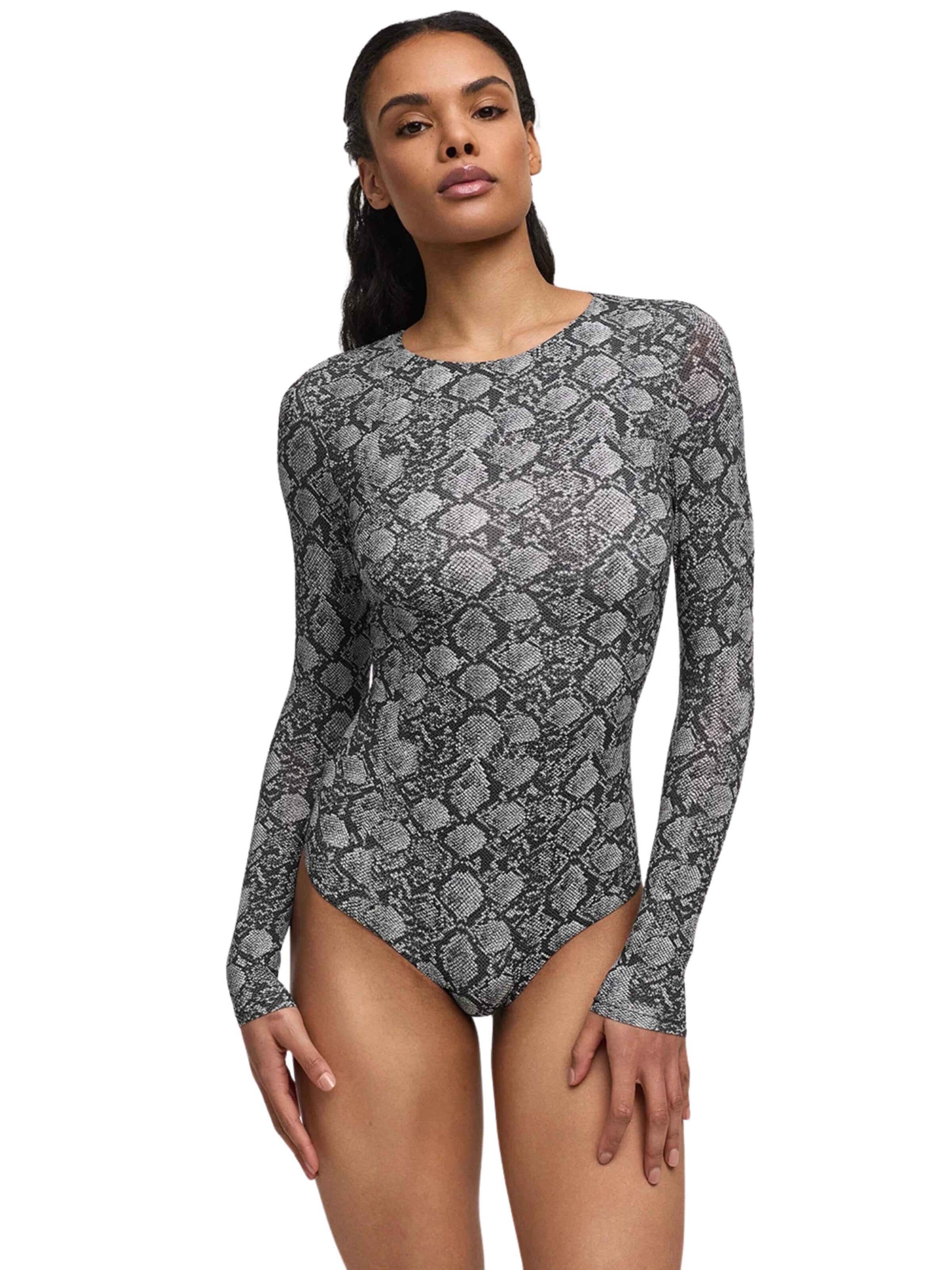 cfab (formerly creamy fabrics) Body 'Crew Neck Longsleeve Bodysuit' i grå: framsida