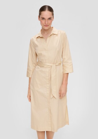 s.Oliver BLACK LABEL - Vestido camisero en beige: frente