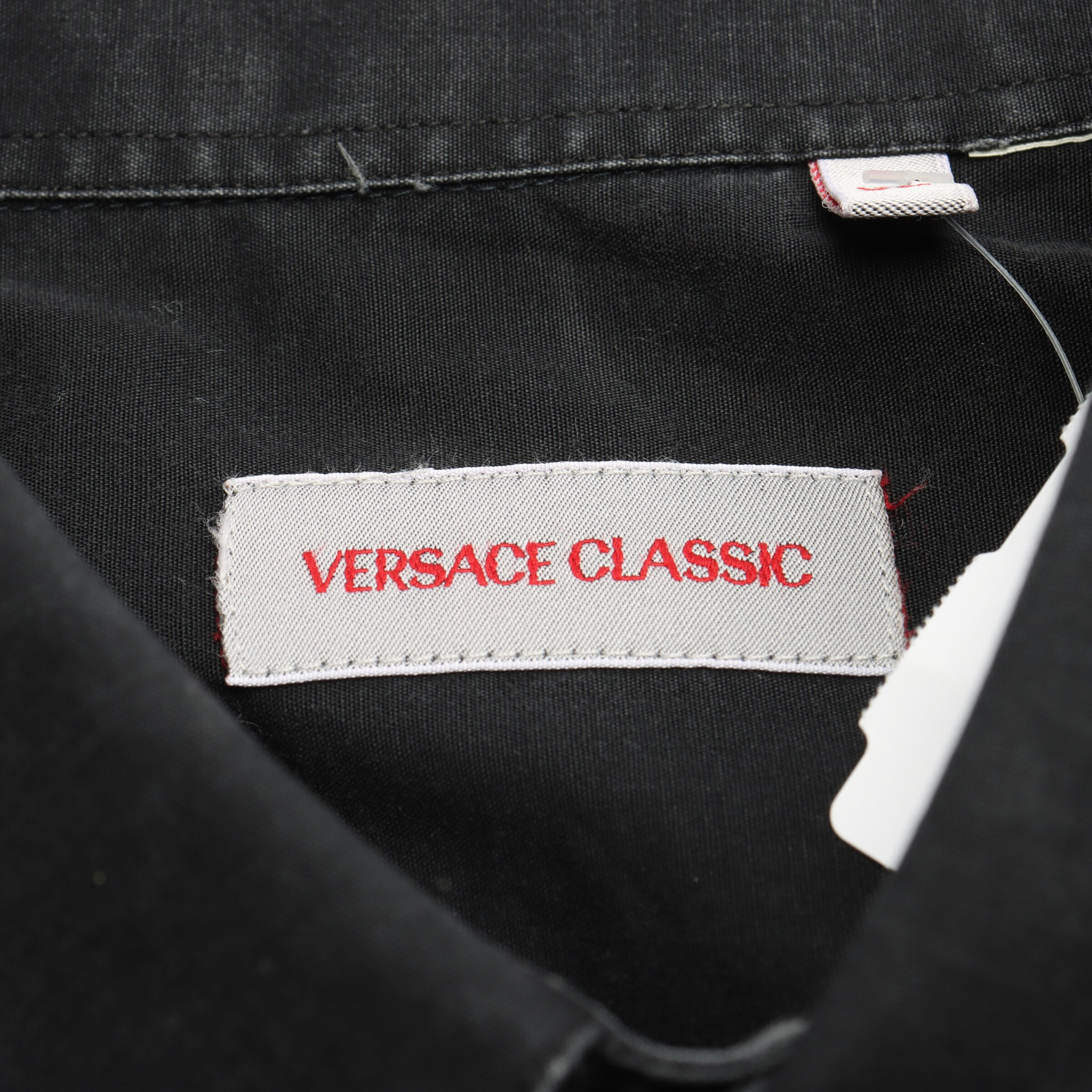 VERSACE Button Up Shirt in XL in Black