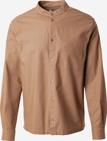 ABOUT YOU x Kevin Trapp Regular fit Button Up Shirt 'Finn' in Brown: front