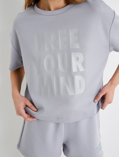 Koton T-Shirt in hellgrau / silber, Produktansicht