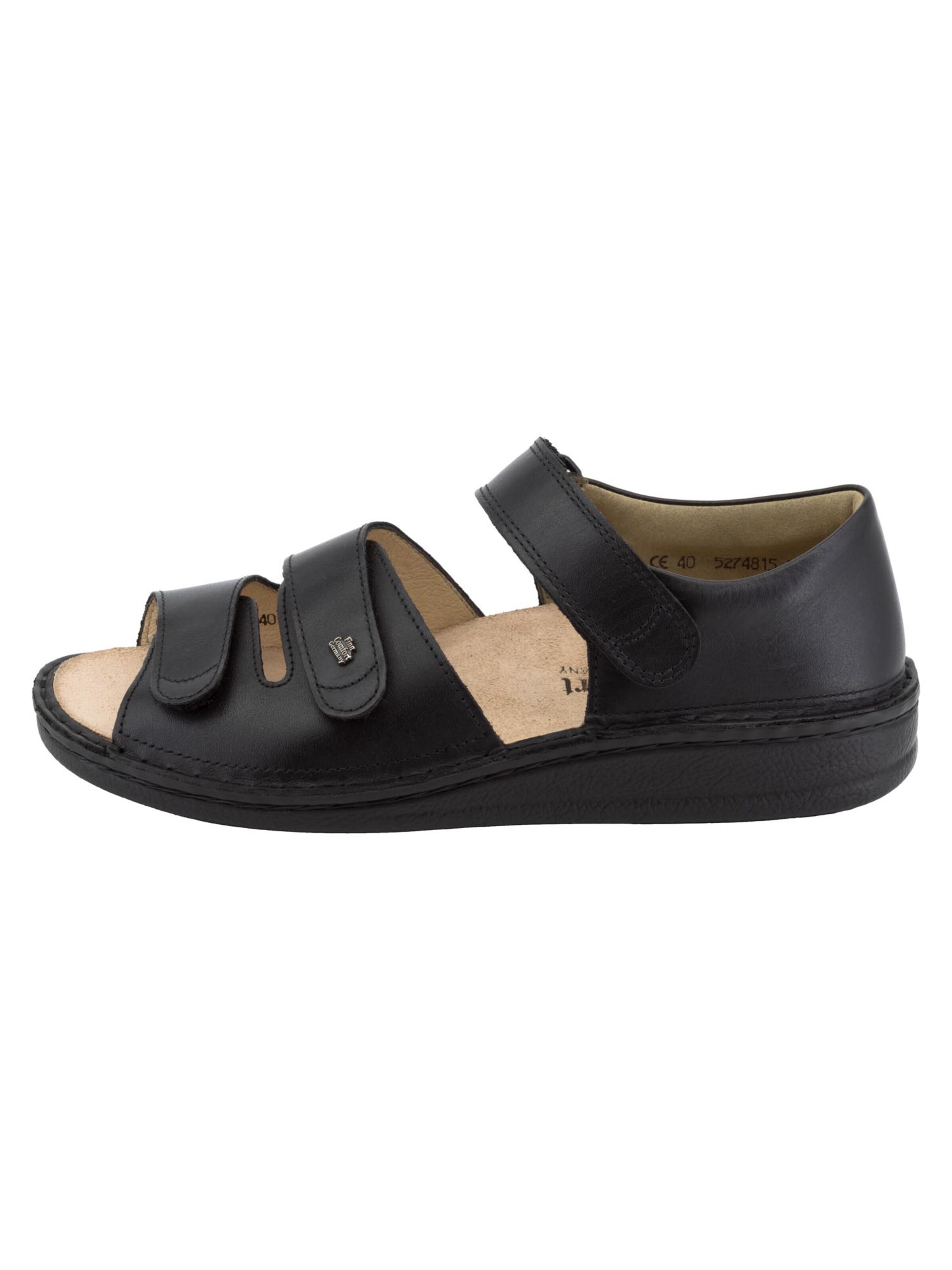 Finn Comfort Sandalen 'Baltrum' in Zwart: voorkant