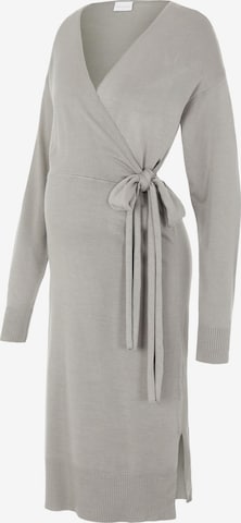 MAMALICIOUS Knitted dress 'Mia' in Grey: front