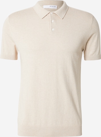 T-Shirt 'SLHBerg' SELECTED en beige : devant