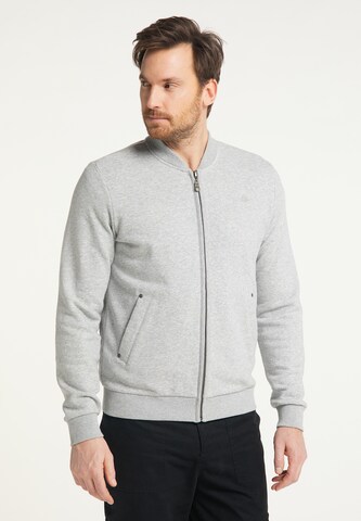 DreiMaster Vintage Zip-Up Hoodie in Grey: front