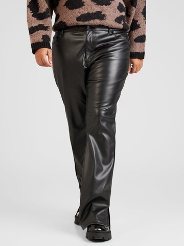 Vero Moda Curve Regular Trousers 'SELMA' in Black: front