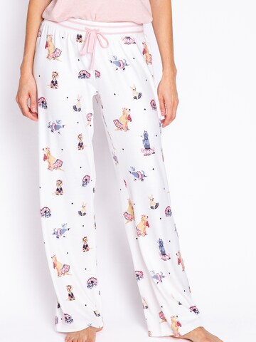 PJ Salvage Pajama Pants ' Let's Dance ' in White: front