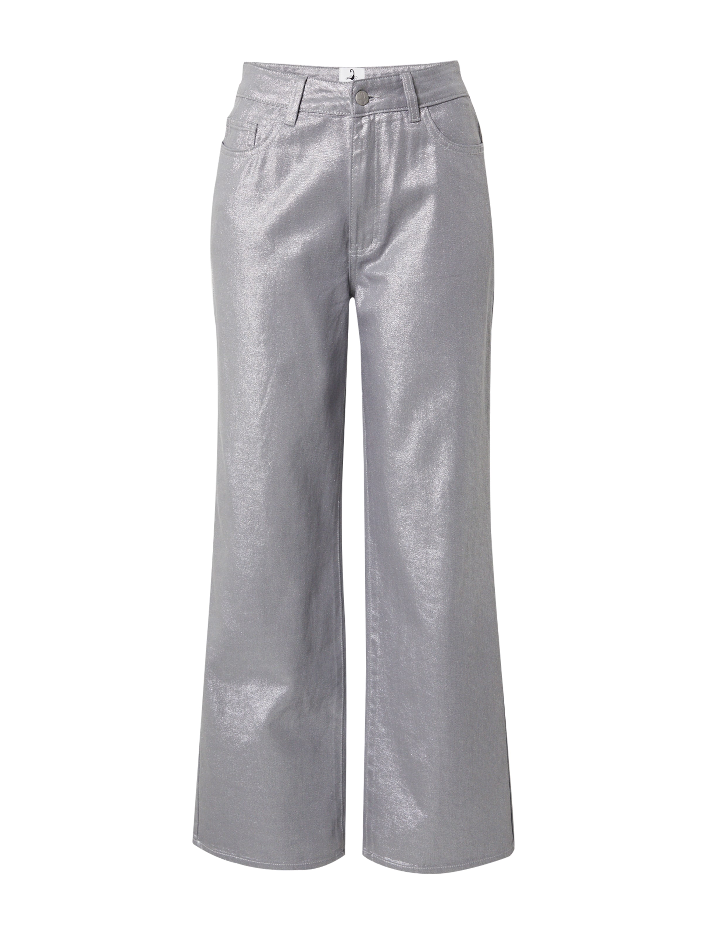 VIERVIER Wide leg Jeans 'Tessa' in Silver: front