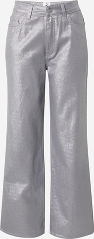 VIERVIER Wide leg Jeans 'Tessa' in Silver: front